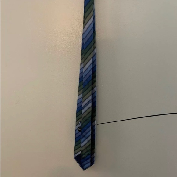 Authentic Salvatore Ferragamo blue and green tie - Picture 3 of 3